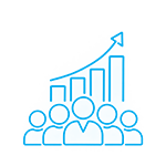 Solid blue square centered on a white background with a subtle shadow at the bottom-right.